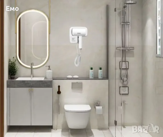 Сешоар, 1600W, стенен, 2 скорости, 1.8 м кабел, снимка 5 - Сешоари - 47766209