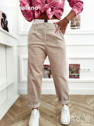 Дамски панталони от рипсено кадифе LIVANS, 5цвята , снимка 2 - Панталони - 53206315