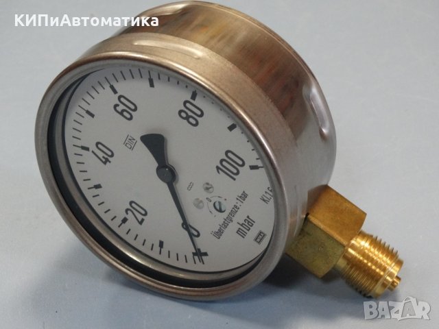 Манометър WIKA 52240 Ф 100, 100 mbar, снимка 4 - Резервни части за машини - 34451531
