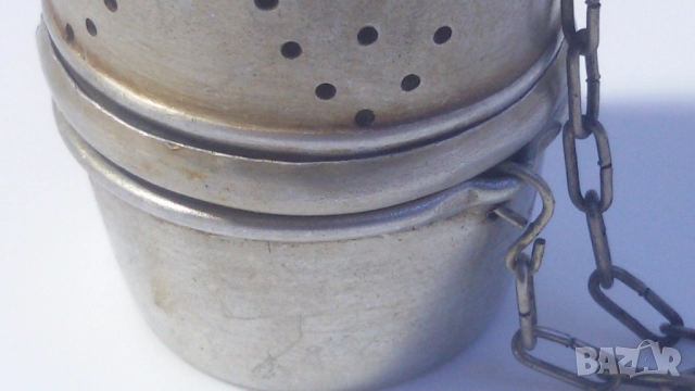 Ретро цедка/яйце за чай с чашка, снимка 5 - Антикварни и старинни предмети - 51708921