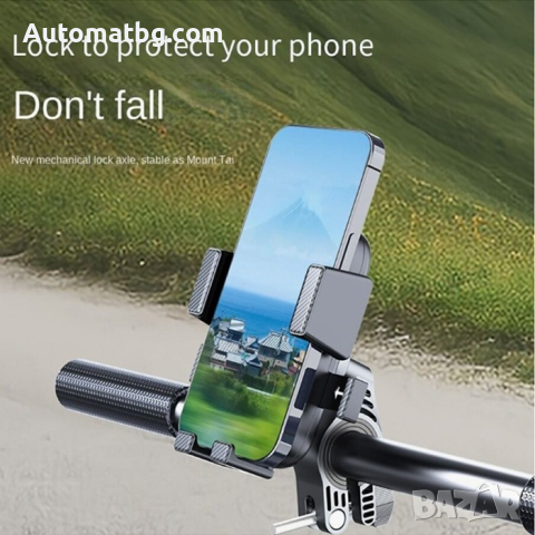 Поставка за телефон Automat, За мотопед, велосипед, PG157, Черен, снимка 2 - Аксесоари за велосипеди - 44697569