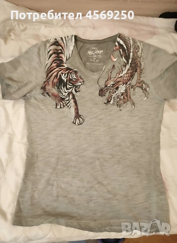 Мъжка тениска KEY LARGO с тигър и дракон – Размер L