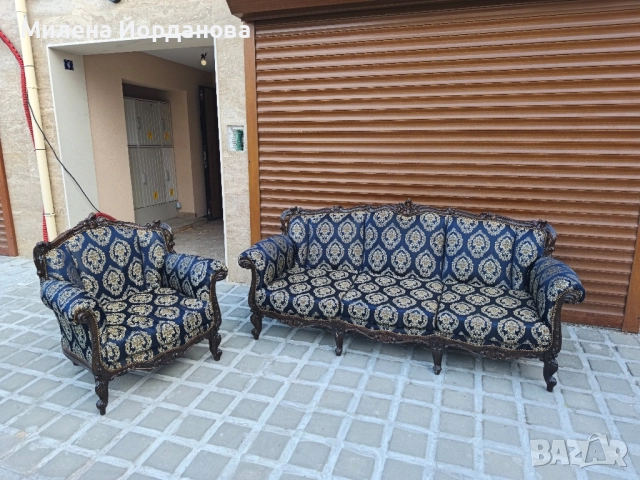 френски мебели диван и две кресла, снимка 6 - Дивани и мека мебел - 51481547