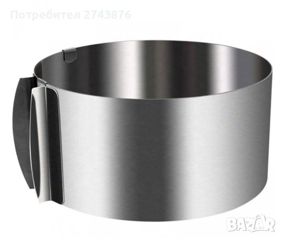  РЕГУЛИРУЕМ РИНГ ЗА ТОРТА, КРЪГЪЛ,ДИАМЕТЪР 16-30СМ,ВИСОЧИНА-15СМ,НЕРЪЖДАЕМА СТОМАНА, снимка 1