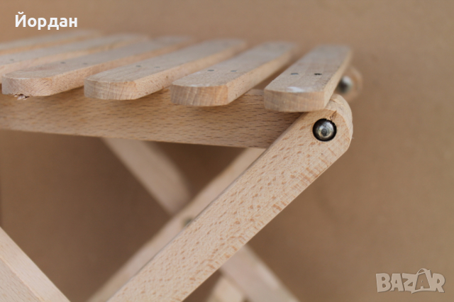 Детско сгъваемо дървено столче парен бук, снимка 3 - Антикварни и старинни предмети - 36464287