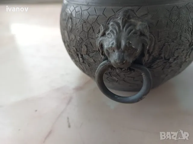 Цинков съд, кашпа, снимка 3 - Антикварни и старинни предмети - 48128945