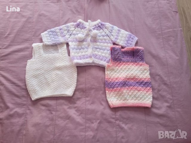 Плетени елеченца за момиченце, снимка 1 - Бебешки якета и елеци - 39750279
