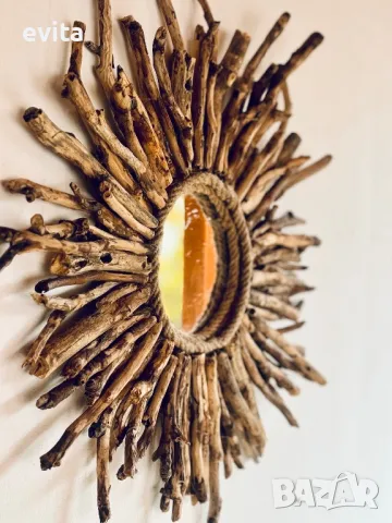 Плаващо огледало с дървени клонки. Ръчна изработка! , снимка 6 - Огледала - 36737285