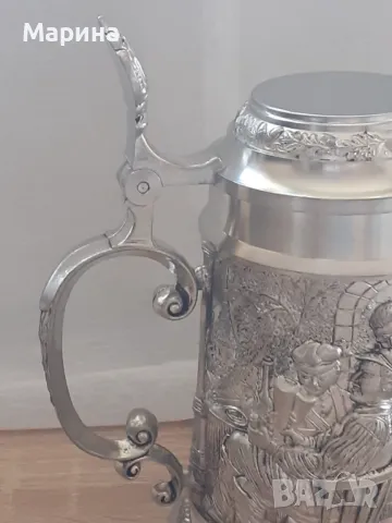 Халба от калай, 750 мл., Antik * Vintage#36, снимка 7 - Антикварни и старинни предмети - 47609527