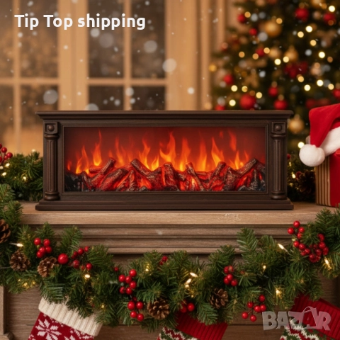 Голяма LED камина с ефект на жар – уют и атмосфера без дим и огън SP47, снимка 4 - Отоплителни печки - 52623174