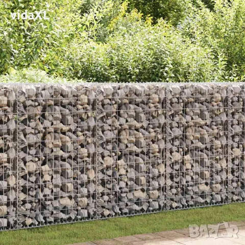 vidaXL Габионна стена с капаци, поцинкована стомана, 900x30x100 см, снимка 2 - Огради и мрежи - 56146100