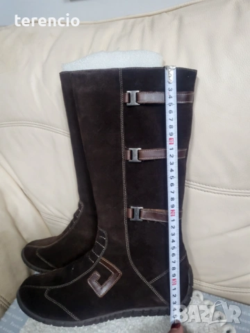 Нови кафяви ботуши - 40 номер естествен велур, снимка 6 - Дамски ботуши - 53134116