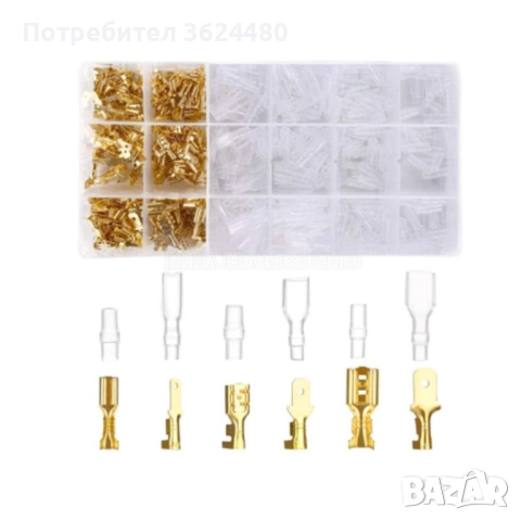 Клещи за кримпване с органайзер и 600 броя кабелни обувки 4400, снимка 5 - Клещи - 52567061