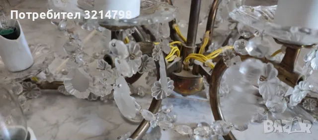 Кристален полилей , снимка 4 - Лампи за таван - 48218093