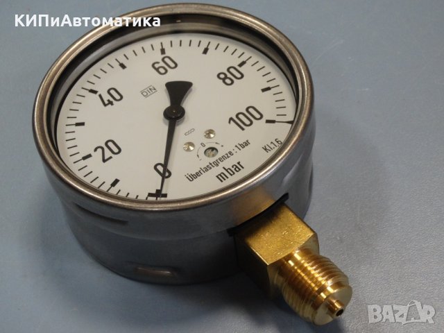 Манометър WIKA 52240 Ф 100, 100 mbar