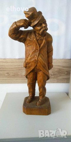 Стара голяма дървена фигура, снимка 5 - Антикварни и старинни предмети - 42445017