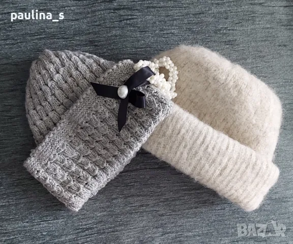 Четири броя / Зимни и преходни шапки / Вълнена шапка / Ръчна изработка и декорация , снимка 2 - Шапки - 48355443