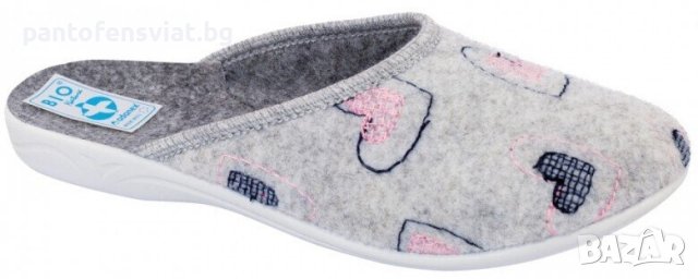 Дамски чехли ADANEX сив сърца 36/41