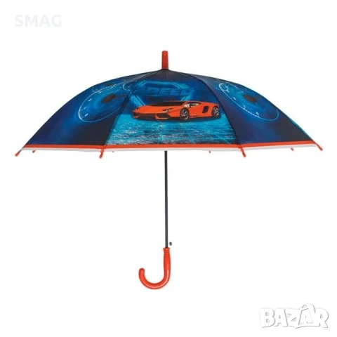 Детски чадър син & червен "Коли" автоматичен 66см_1242371, снимка 2 - Чадъри - 54298418