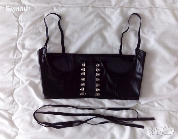 Кожен харнес корсет колан с връзки и презрамки р-р M/L, снимка 16 - Корсети, бюстиета, топове - 42729595