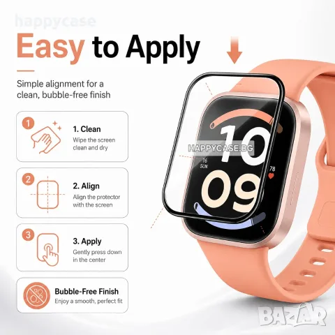 Xiaomi Redmi Watch 6 / 6 Active / 6 Lite / 5D Извит протектор за цял екран, снимка 11 - Смарт часовници - 56056926