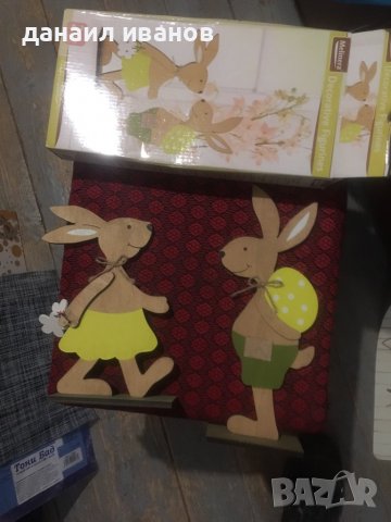 Комплект зайчета дърво момче и момиче./д.30/ш.11, снимка 1