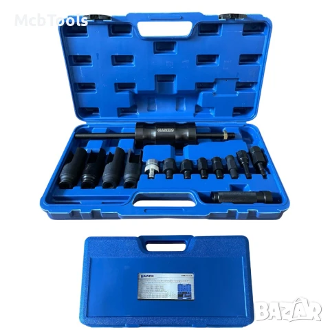 Комплект обратен чук за вадене на дюзи 14 части HAWEK, снимка 2 - Други инструменти - 51103104