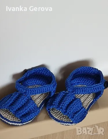 Ръчно плетени сандали за новородено, снимка 2 - Детски сандали и чехли - 49935010