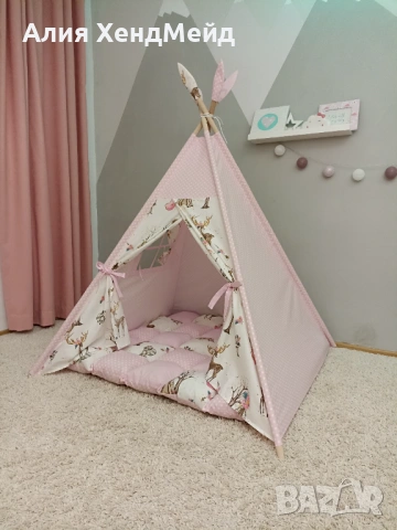 Детска палатка за игра Типи, снимка 4 - Бебешки легла и матраци - 54033513