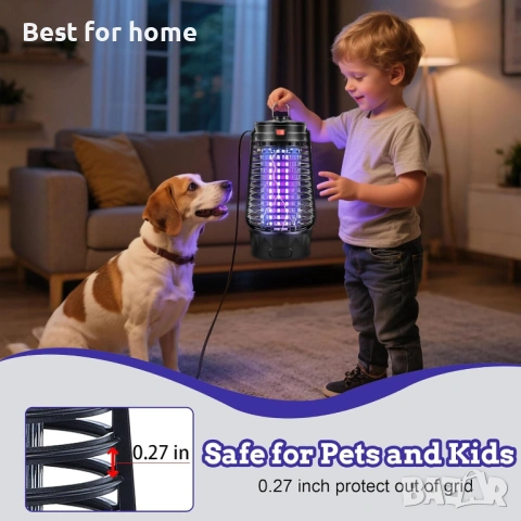 Електрически капан за насекоми Phosooy, 2500V щепселен капан за комари със сменяеми лепящи подложки , снимка 4 - Други стоки за дома - 54192820