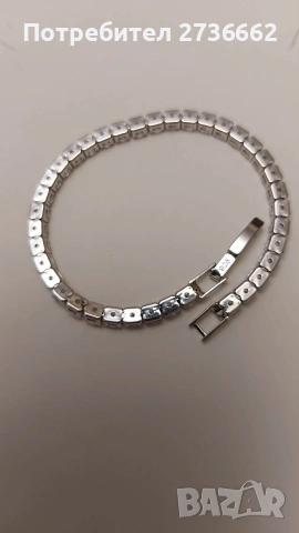 Сребърна гривна с цирконии , снимка 5 - Гривни - 54134053