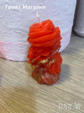 Свежа свещ във формата на роза в розов и червен Цвят, снимка 5 - Подаръци за рожден ден - 52681113