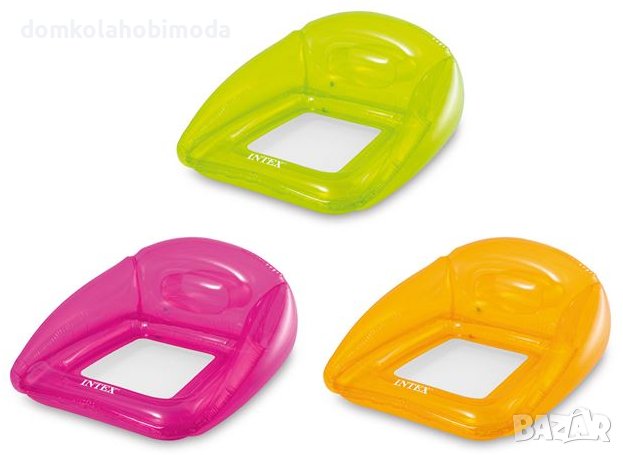 Надуваема седалка с облегалка с мрежесто дъно Intex.1,04х1,02м, снимка 6 - Надуваеми играчки - 40505503