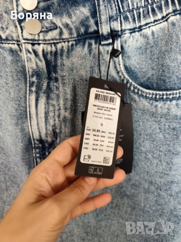 Vero Moda нова къса пола от деним, снимка 6 - Поли - 54333943