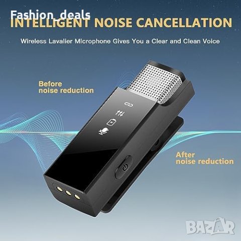 Нови 2 броя Безжични Микрофони  с Кутия за Зареждане iPhone и iPad, снимка 2 - Микрофони - 42745309