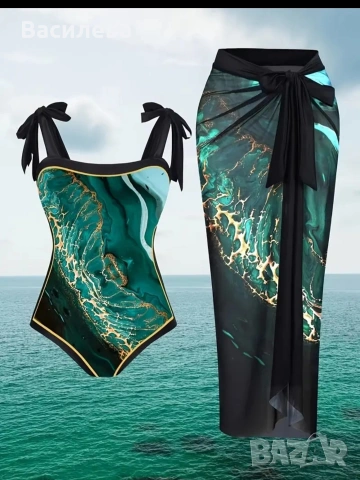 Цял бански с парео