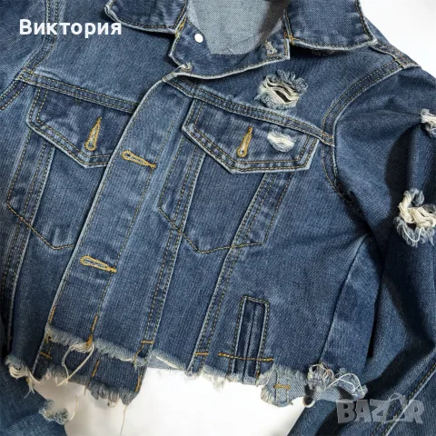 Дънкено синьо яке , снимка 2 - Якета - 56463824