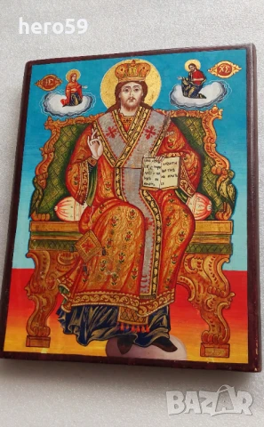 Прекрасна авторска ръчно рисувана икона от края на 20век, снимка 1