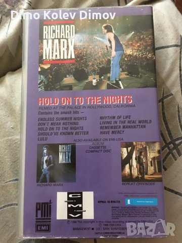 Richard Marx Live VHS HiFi music, снимка 3 - Други музикални жанрове - 37914723