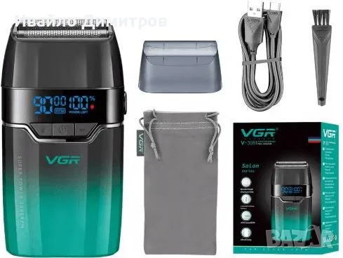 ПРОФЕСИОНАЛНА МАШИНКА ЗА БРЪСНЕНЕ VGR V-308 С МЕТАЛЕН КОРПУС, снимка 2 - Машинки за подстригване - 56072570
