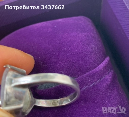 Сребърен пръстен камък със сърце , снимка 4 - Пръстени - 52133157