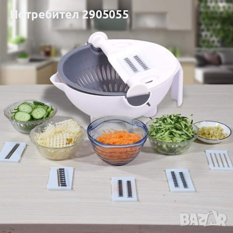 Резачка за зеленчуци и ренде S o r t e x + аксесоари 9 in 1, снимка 6 - Аксесоари за кухня - 44561667