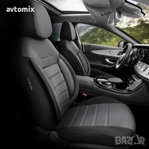 Луксозна тапицерия OTOM текстил с еко кожа COMFORT LINE Design – Сиво-Черна със сив шев, снимка 2 - Аксесоари и консумативи - 54363253