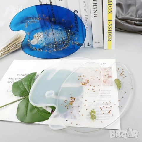 Голяма палитра поднос дъска за художник силиконов молд форма смола , снимка 2 - Форми - 34250883