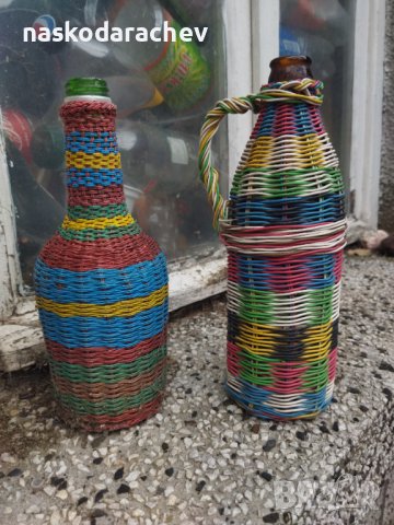 Плетени шишета за декорация на вашата градина 