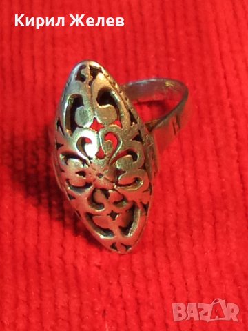 СТАРИНЕН АЖУРЕН АР НУВО СРЕБЪРЕН ФЛОРАЛЕН ПРЪСТЕН ВИСОКА ПРОБА СРЕБРО МАЙСТОРСКА РАБОТА УНИКАТ 7141