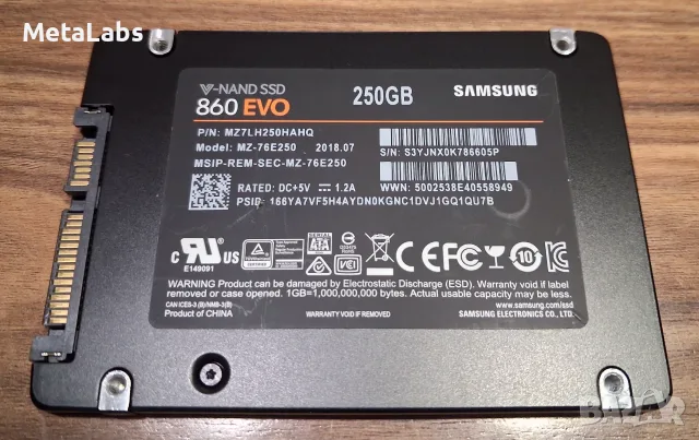 Samsung SSD 860 EVO 250GB, снимка 2 - Твърди дискове - 56137307