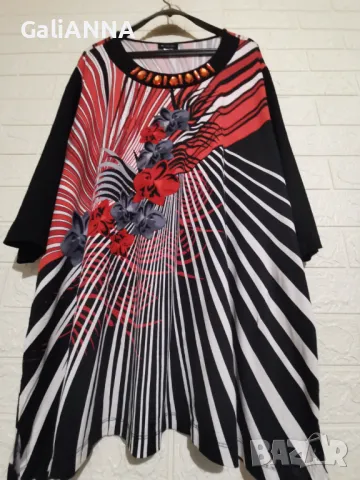 СТРАХОТНА ТУНИКА ЕФЕКТЕН ДЕСЕН 3XL-5XL, снимка 4 - Туники - 49859057