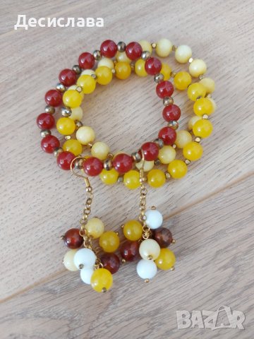 Сет от три гривни с висящи обеци, снимка 1