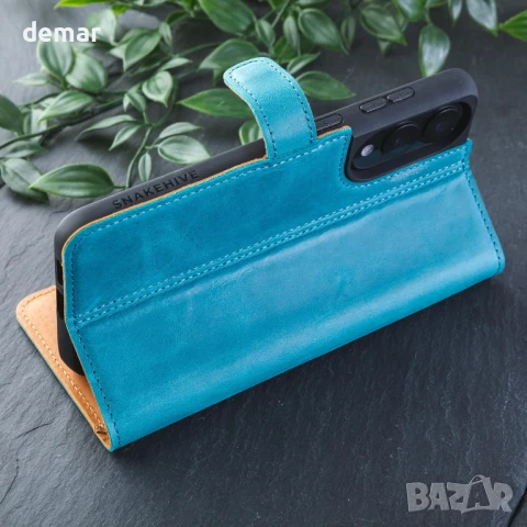 Snakehive за Samsung Galaxy S25 Edge - Калъф за телефон с портфейл от естествена кожа, снимка 4 - Калъфи, кейсове - 50767076